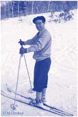スキーを楽しむ晩年の宇吉郎